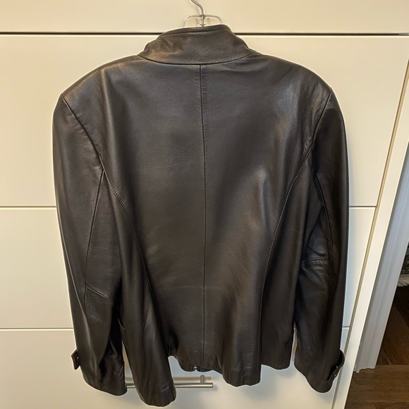 VTG 90s Kenneth Cole black LEATHER JACKET - Picture 2 of 3